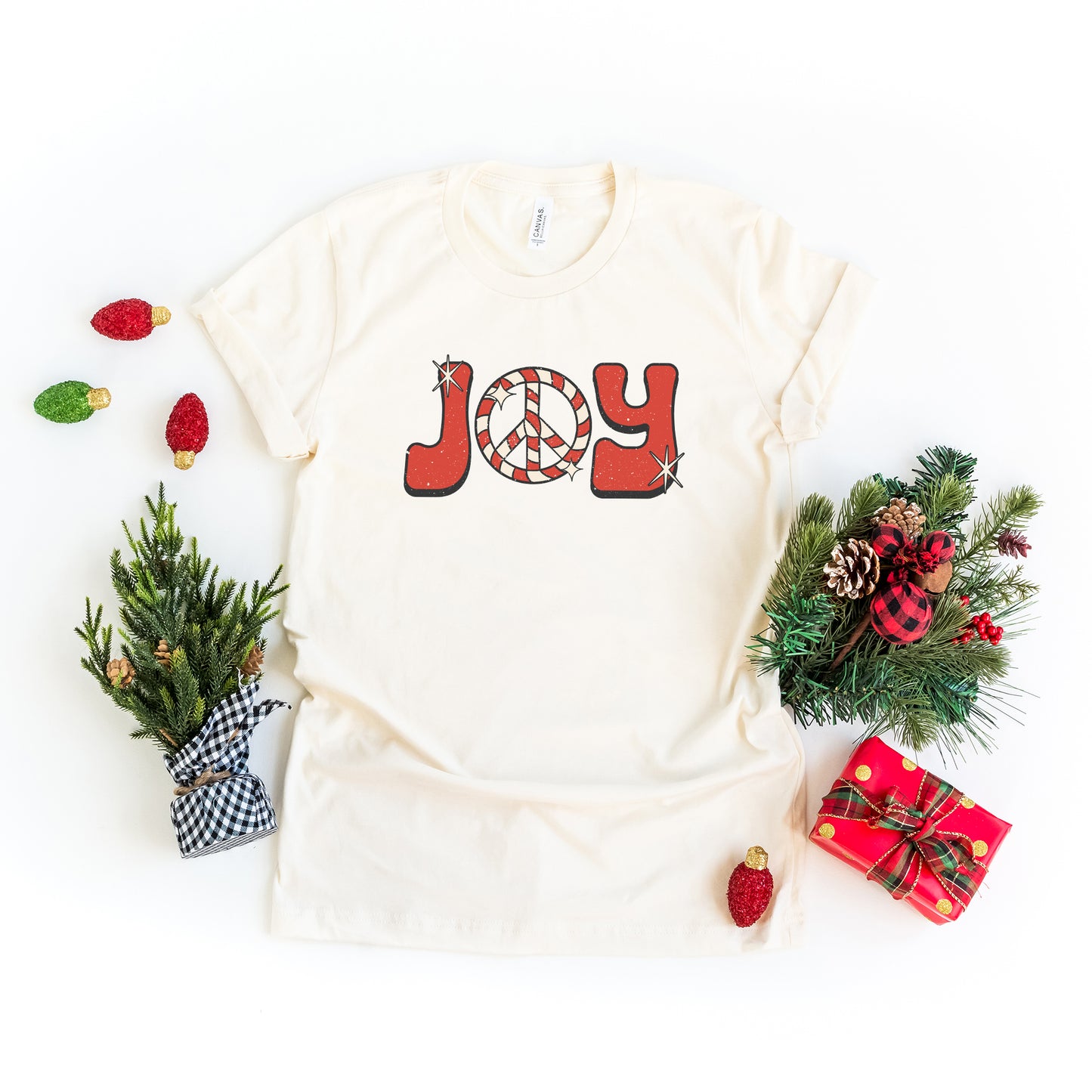 Joy Peace Sign | Short Sleeve Crew Neck