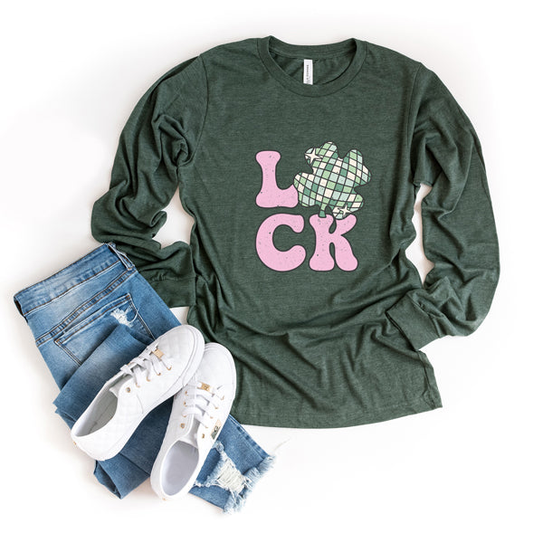 Luck With Shamrock | Long Sleeve Graphic Tee