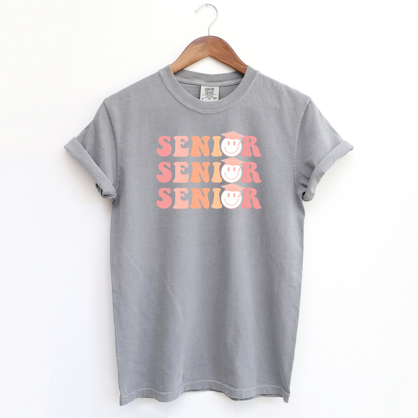 Senior Stacked Smiley | Garment Dyed Short Sleeve Tee