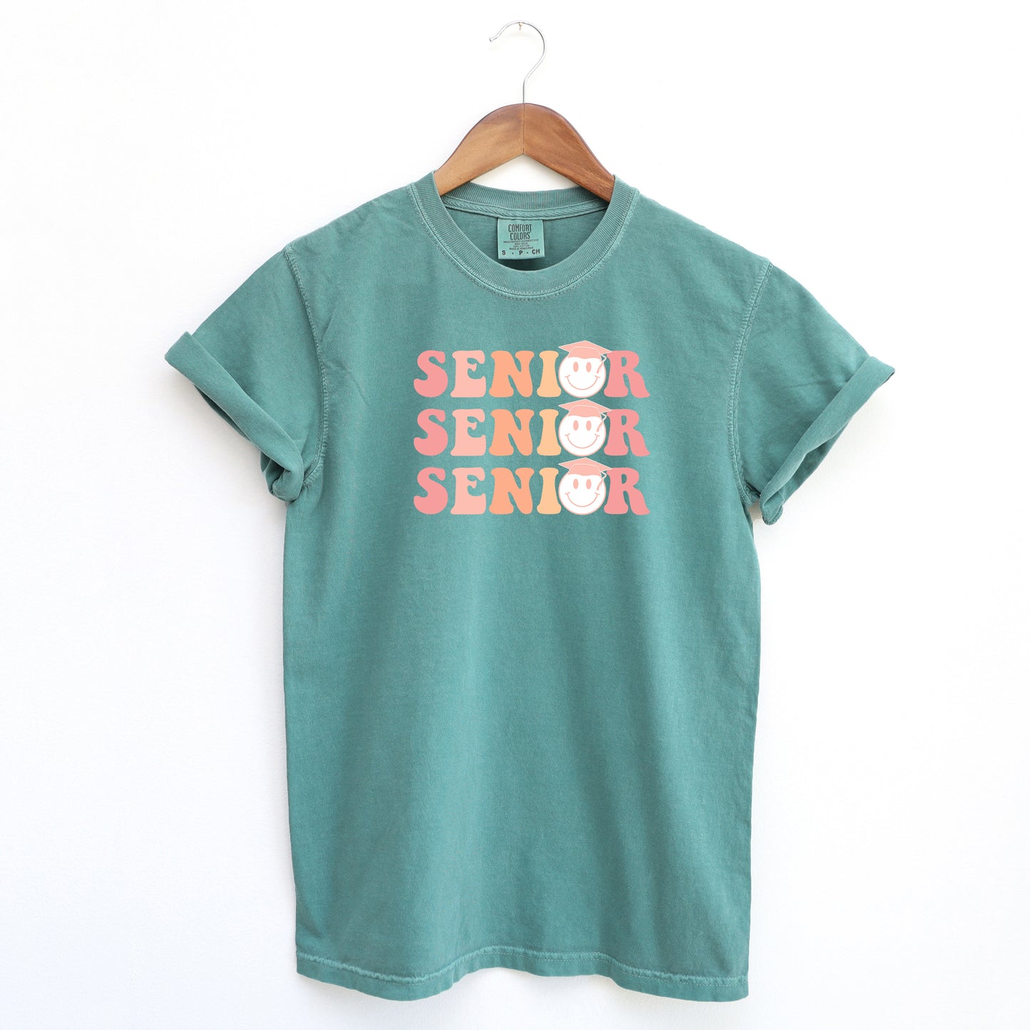 Senior Stacked Smiley | Garment Dyed Short Sleeve Tee