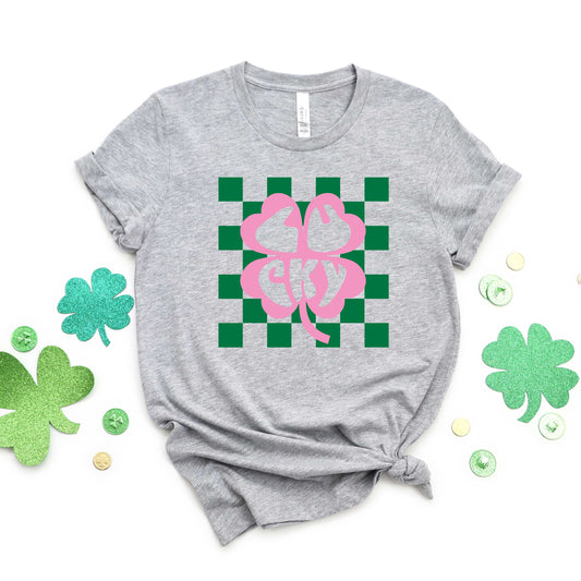 Lucky Clover Checkered | Short Sleeve Graphic Tee