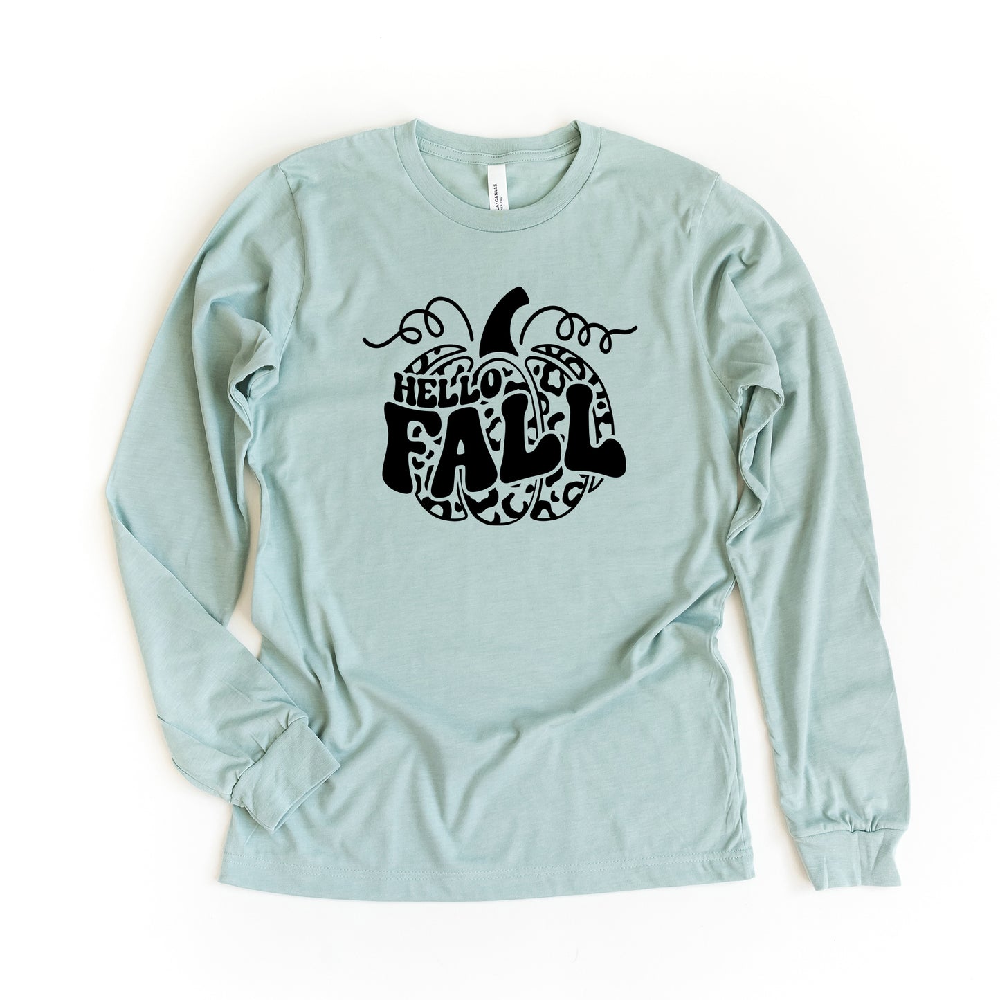 Hello Fall Leopard Pumpkin | Long Sleeve Graphic Tee