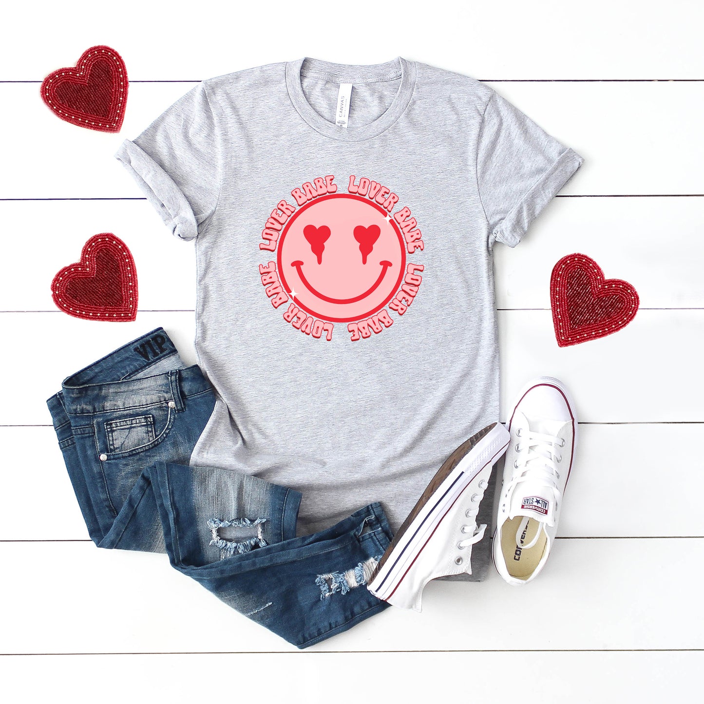 Lover Babe Smiley Face | Short Sleeve Graphic Tee