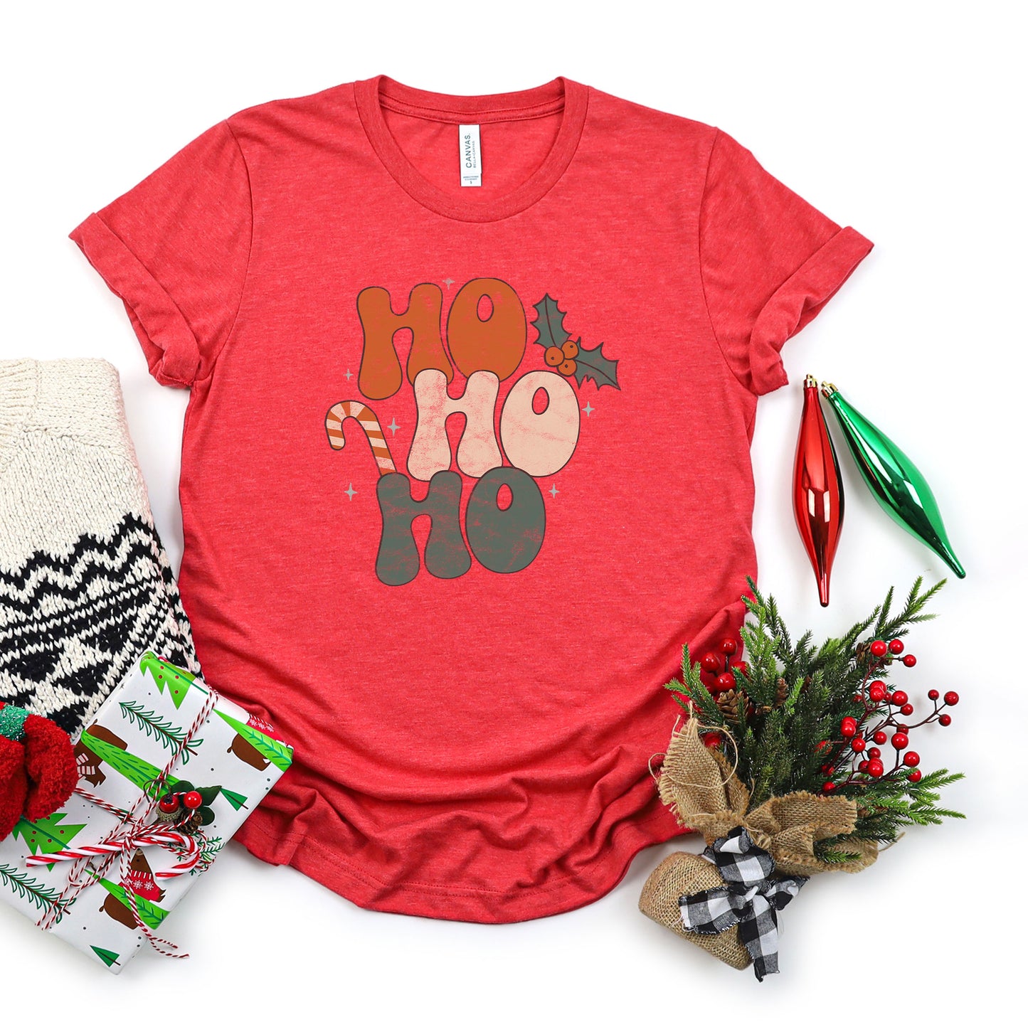 Retro Ho Ho Ho | Short Sleeve Crew Neck