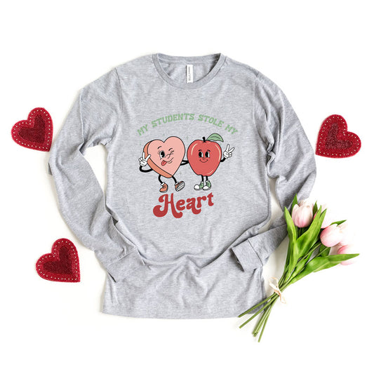 My Students Stole My Heart Cartoon | Long Sleeve Graphic Tee