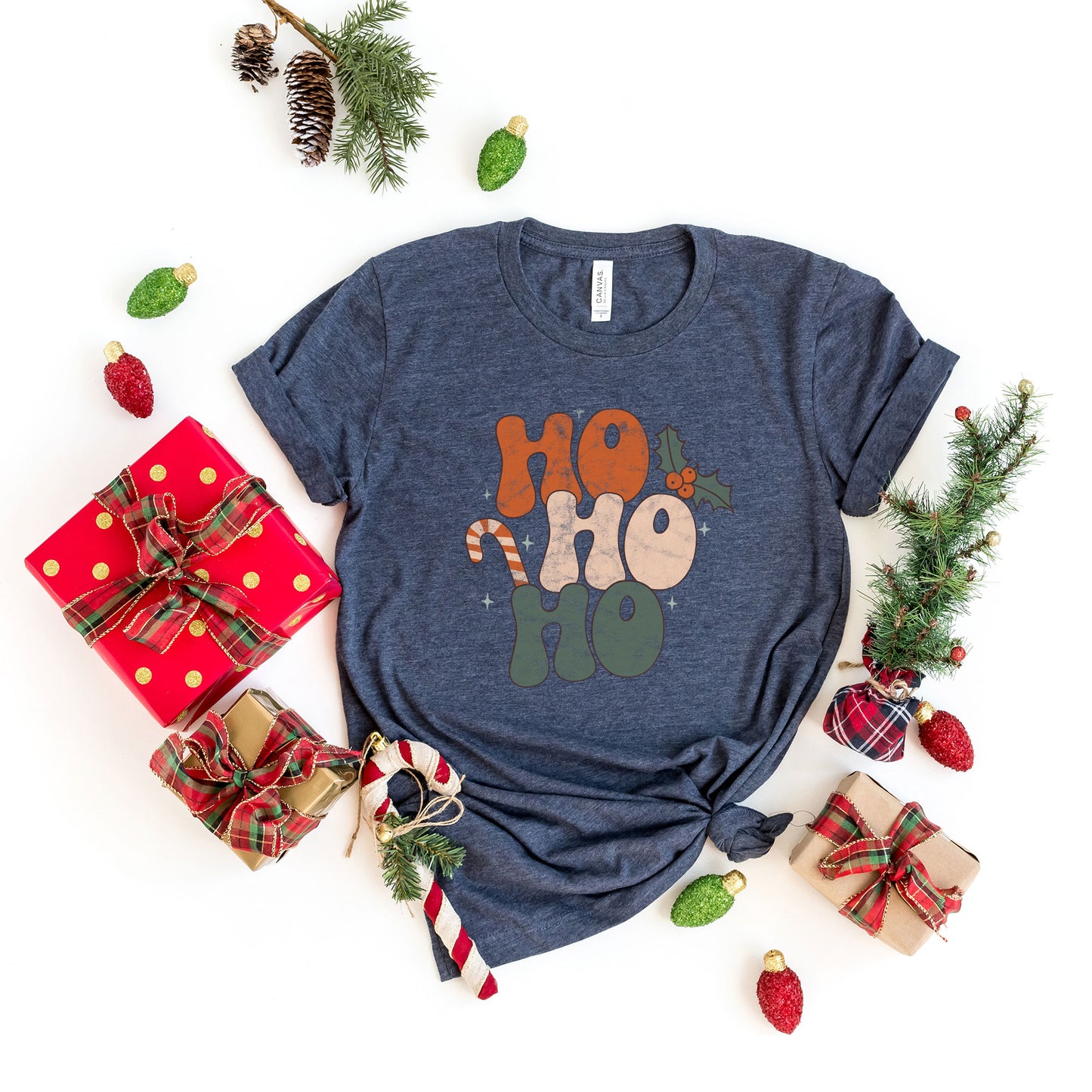 Retro Ho Ho Ho | Short Sleeve Crew Neck