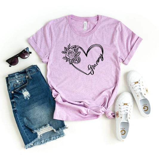 Grammy Heart Outline | Short Sleeve Graphic Tee