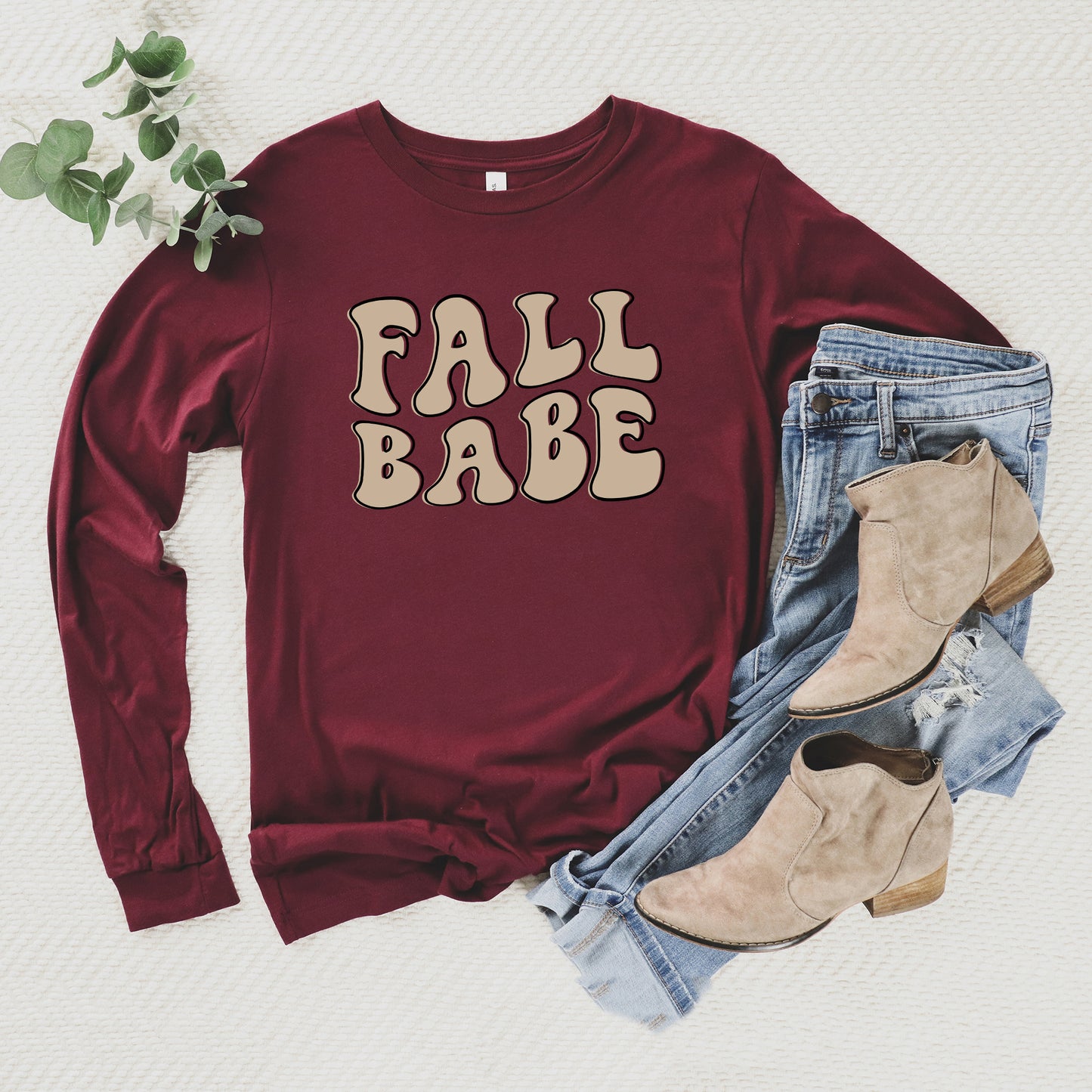 Retro Fall Babe Wavy | Long Sleeve Graphic Tee