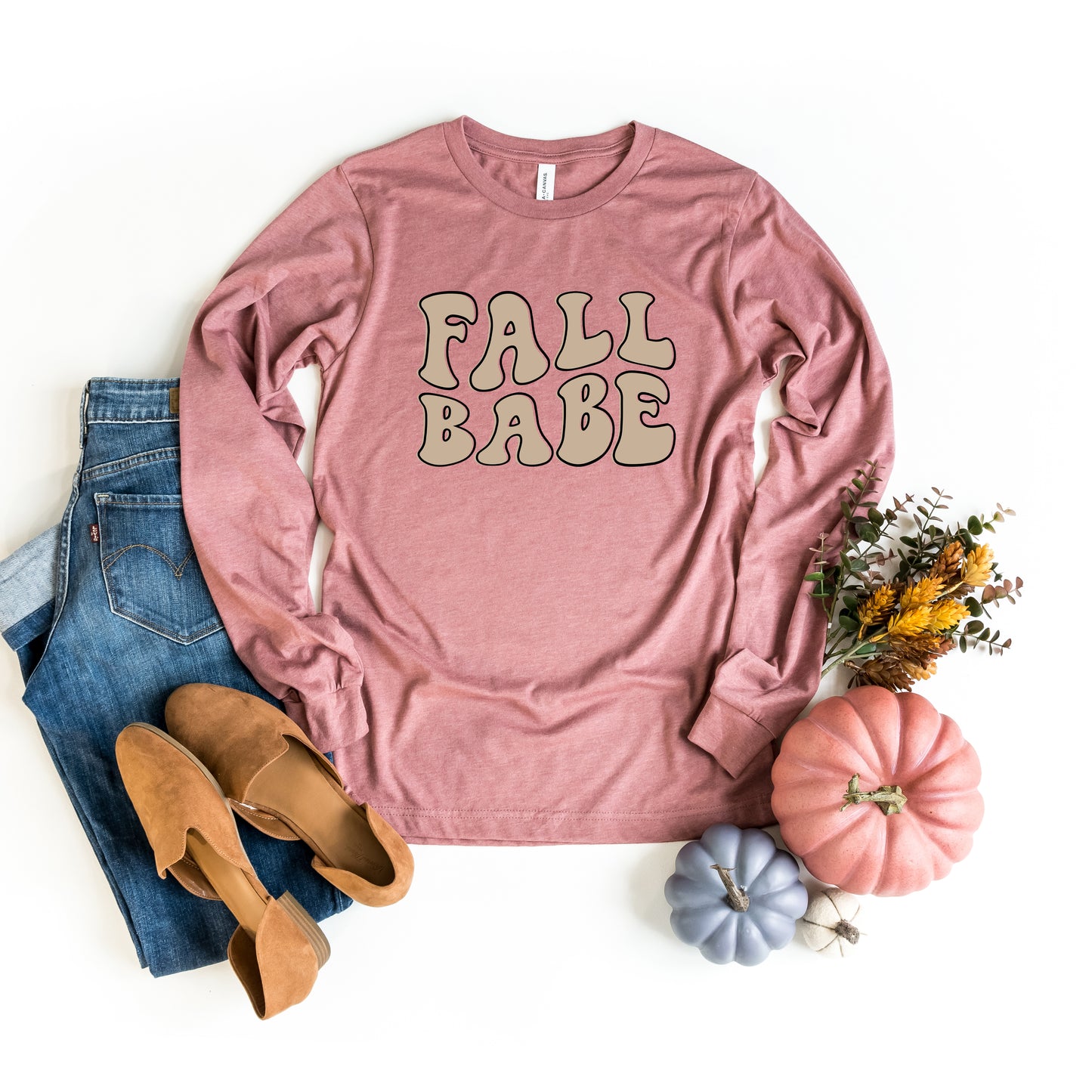 Retro Fall Babe Wavy | Long Sleeve Graphic Tee