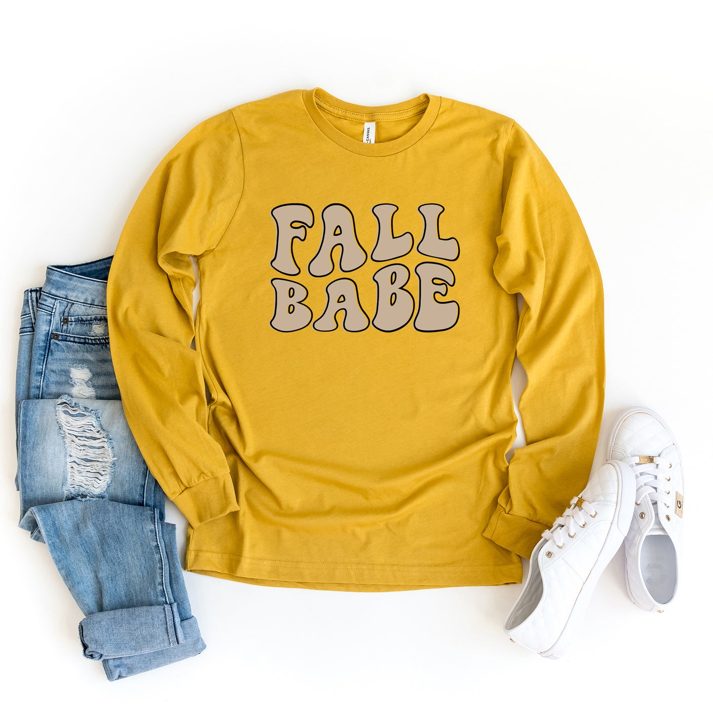 Retro Fall Babe Wavy | Long Sleeve Graphic Tee