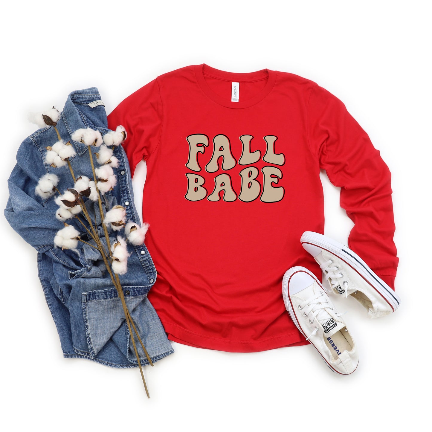 Retro Fall Babe Wavy | Long Sleeve Graphic Tee