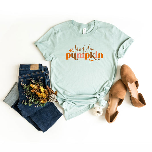 Hello Pumpkin Stars | Short Sleeve Graphic Tee