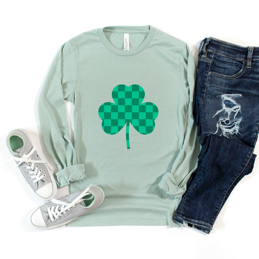 Checker Shamrock | Long Sleeve Graphic Tee