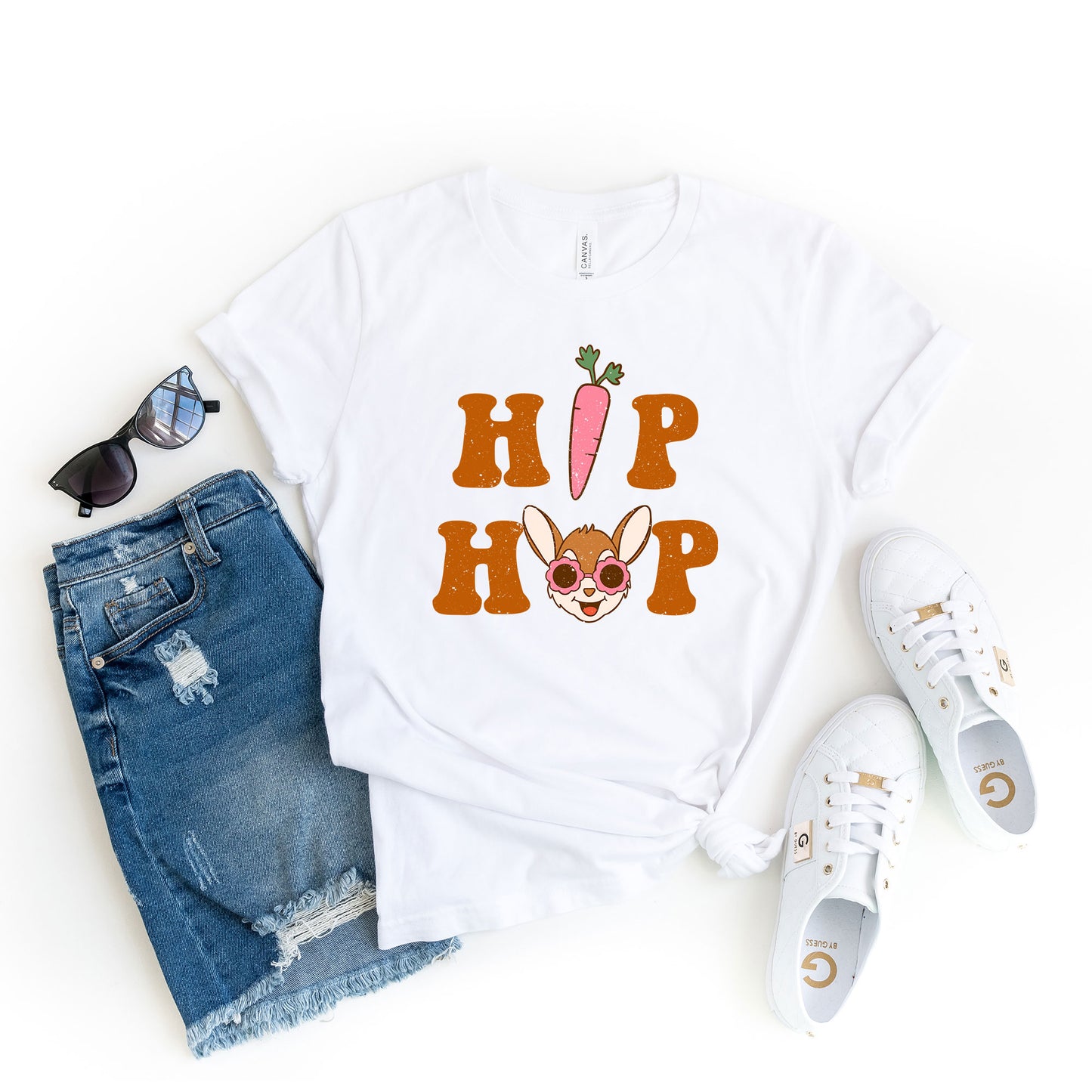 Hip Hop Bunny With Sunglasses | Short Sleeve Graphic Tee